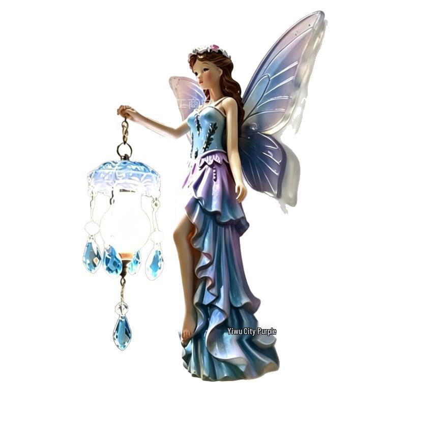 Resin Flower Fairy Wall and Desk Lamp: Elegant Bedroom Ornament