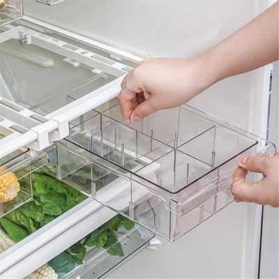 Fridge Food Stratification Organizer Storage Rack Box Fridge Freezer Shelf Holder Pull-out Drawer Space Saver Kitchen Organizer