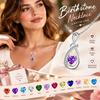 Birthstone Accent Infinity Heart Necklace Zircon Inlay Fashion Necklace  Birthday Anniversary Gift