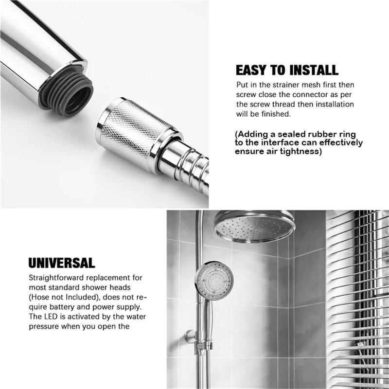 Rainbow LED Shower Head 7 Color Light Up Water Power Bathroom Handheld Sprayer