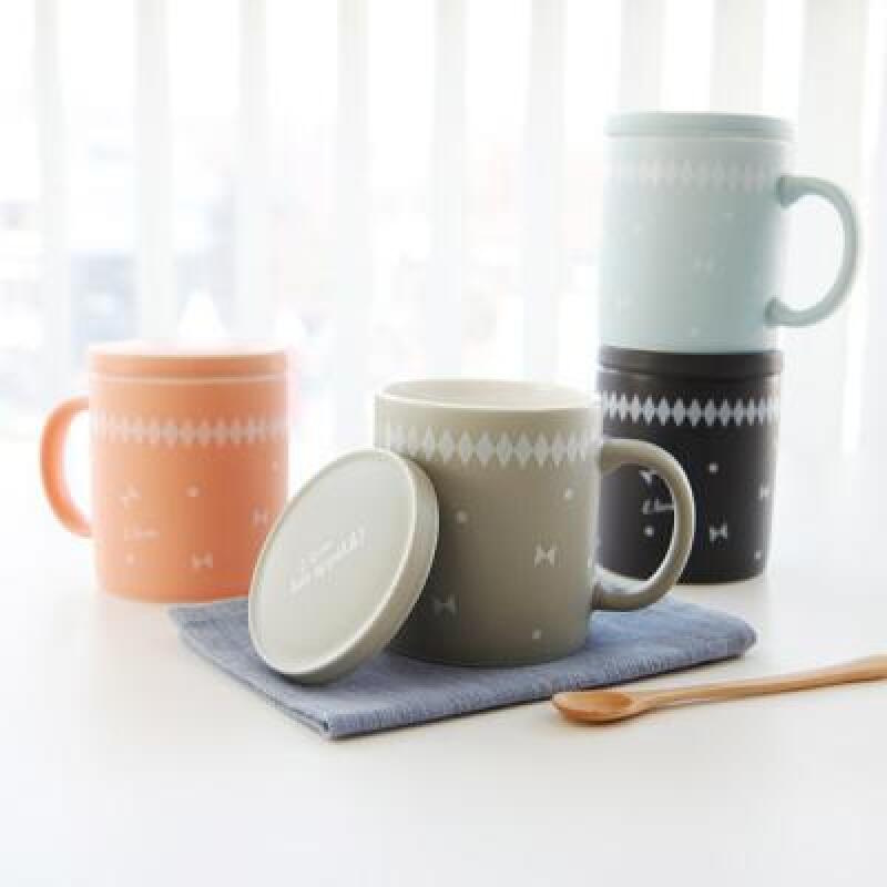 El Avetti Ribbon Lid Mug (Choose 1 color) Gray