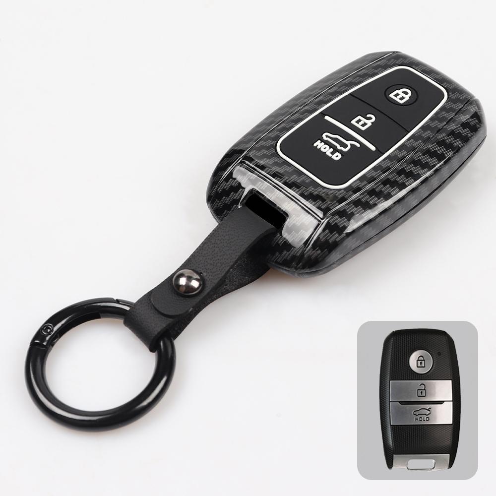 For Kia Sedona Grand Carnival 2015 2016 2017 2018  Stonic Forte Niro Soul Sorento ABS Carbon Car Key Cover Case