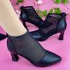 Soft Leather Ankle Boots, New Style Women's Shoes, Sandals, High Heels, Hollow Short Boots