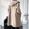 Spring Autumn Windbreaker Fashion Men Mid-length Casual Hooded Coat Men Daily High Street Overcoat Male Clothes
