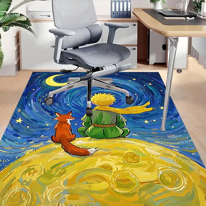 1 pièce Tapis de sol antidérapant extra large Le Petit Prince Lune, Bureau, famille, chambre à coucher, Studio Tapis de grande surface Tapis d'intérieur