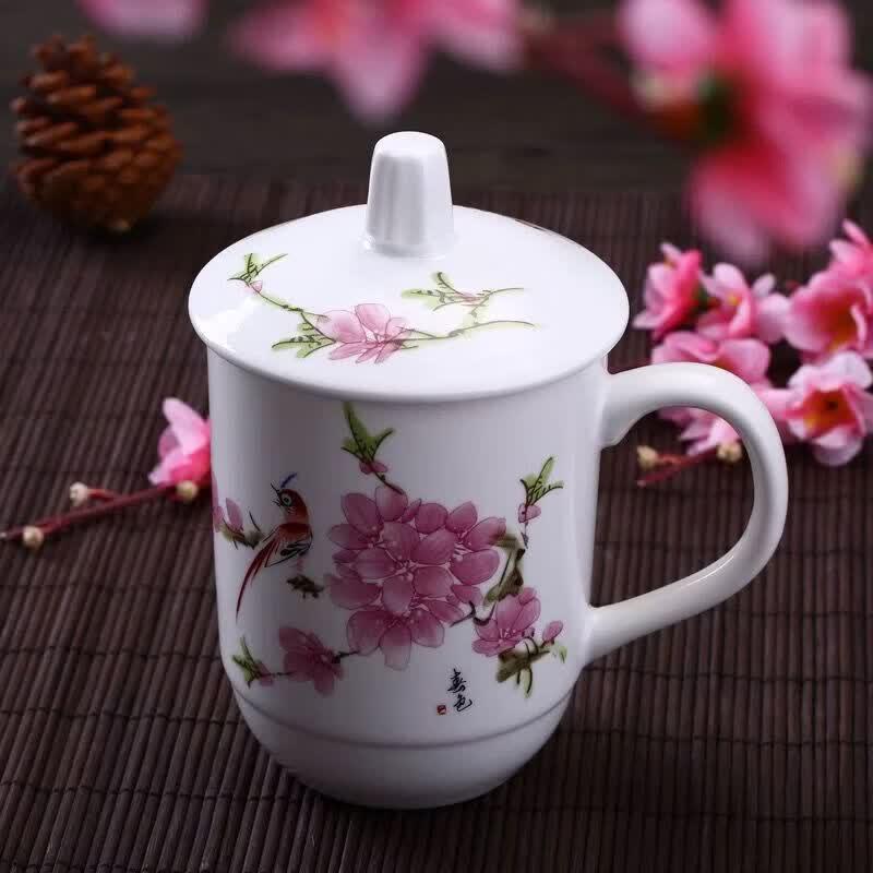 UOSO Jingdezhen Ceramic Tea & Water Cup with Lid