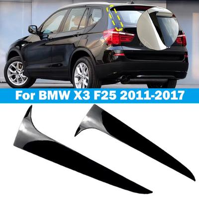 1 Pair Glossy Black Rear Window Canard Air Splitter Diffuser For BMW X3 F25 2011-2017