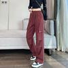 2026 Women's High Waist Workwear Pants - Spring/Autumn Style, Loose Fit, Slimming, Multi-Pocket, Straight Wide Leg.