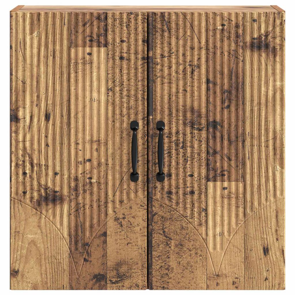 Wall Mounted Cabinet In Reclaimed Wood Look 59 X 31 X 60 Cm Particleboard