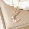 Moon Shape Pendant Necklace for Women Fashion Golden Stainless Steel Clavicle Chain Wedding Party Daily Wear Jewelry Accessories