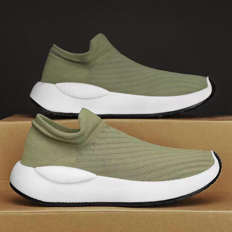 

Мужские Беговые Кроссовки Легкие Обувь для Ходьбы Дышащие Теннисные Кроссовки Без Шнурков Повседневные Спортивные Кроссовки из Вязаной Сетки Спортивная Обувь для Тренировок для Мужчин 39 зелёный