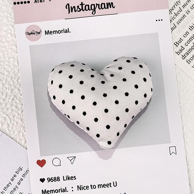 Polka Dot Heart & Star Fabric Ribbon Backpack Pendant Accessories
