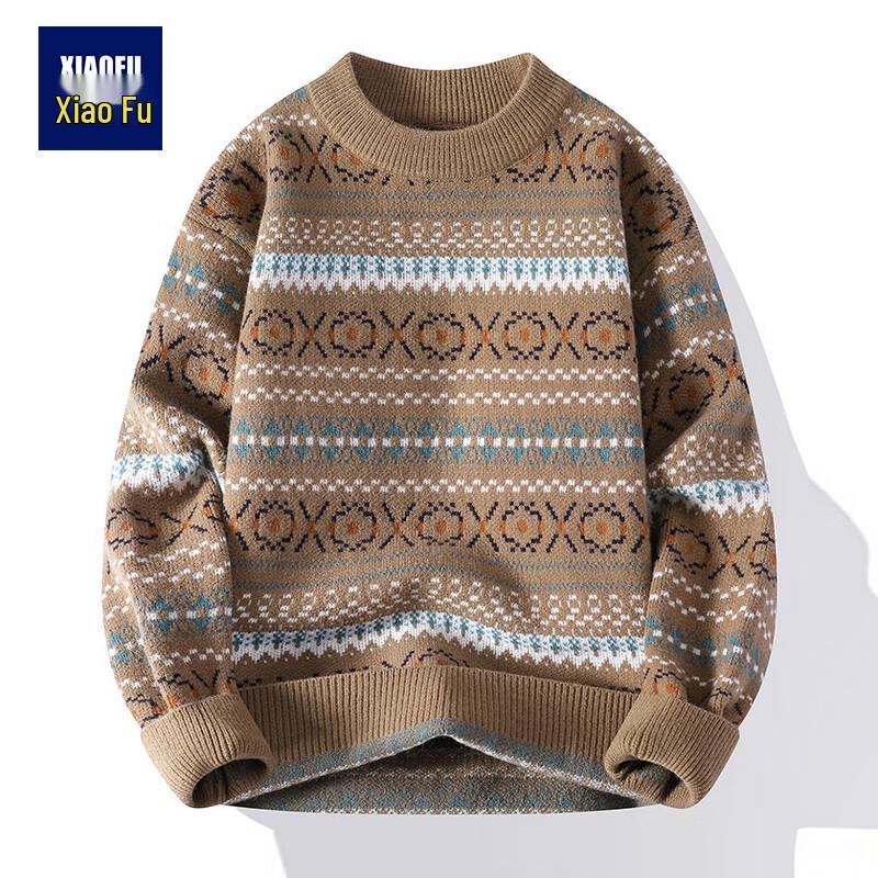 Xiaofu Men s Color-Block Pullover Sweater 3XL