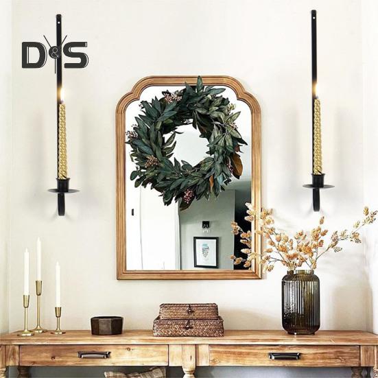 2 Pcs Metal Candle Holder Wall Decor Candle Sconce Holder Modern Wall Mount Tapered Candles Holders for Fireplace Living Room Farmhouse