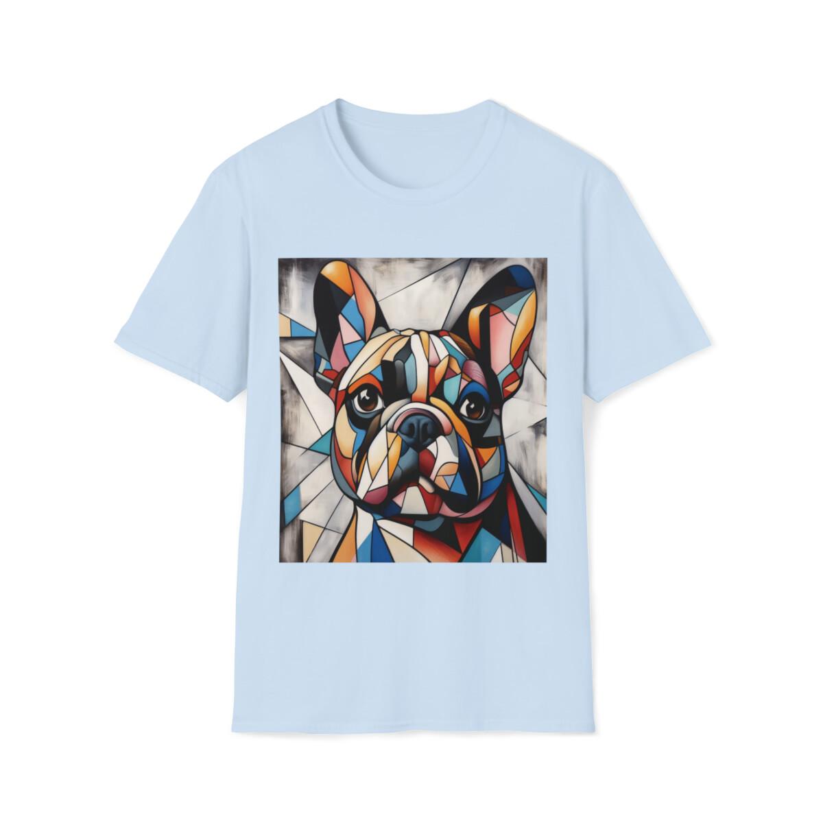 Unisex Cotton T-Shirt. Picaso Style French Bulldog L