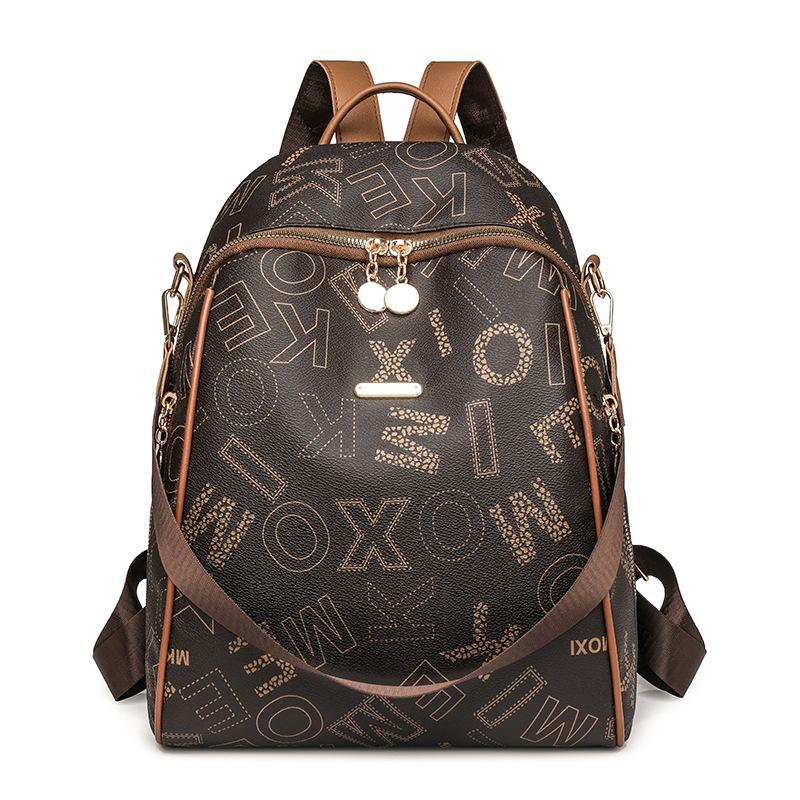 Schoolbag New Fashion Trend Foreign Style Women's Backpack Popular Senior Internet Celebrity Going Out Bag Atmospheric Texture Printed Bag