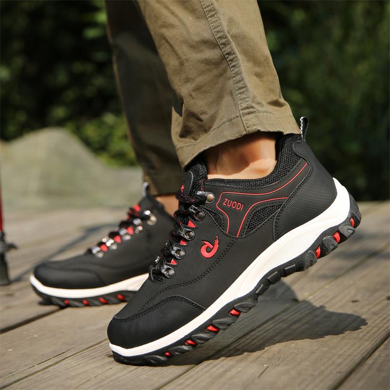 

Winter new men s low-top single shoes non-slip travel shoes outdoor leisure sports hiking shoes 50 чорний