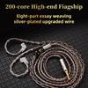 Qkz T1 Earphone Cable 8 Strand Copper Silver-Plated Upgrade Wire 3.5Mm Wired Headphone Cord For Zxn Zxt Ak6 Zs10 Edx Pro Zsr Cca