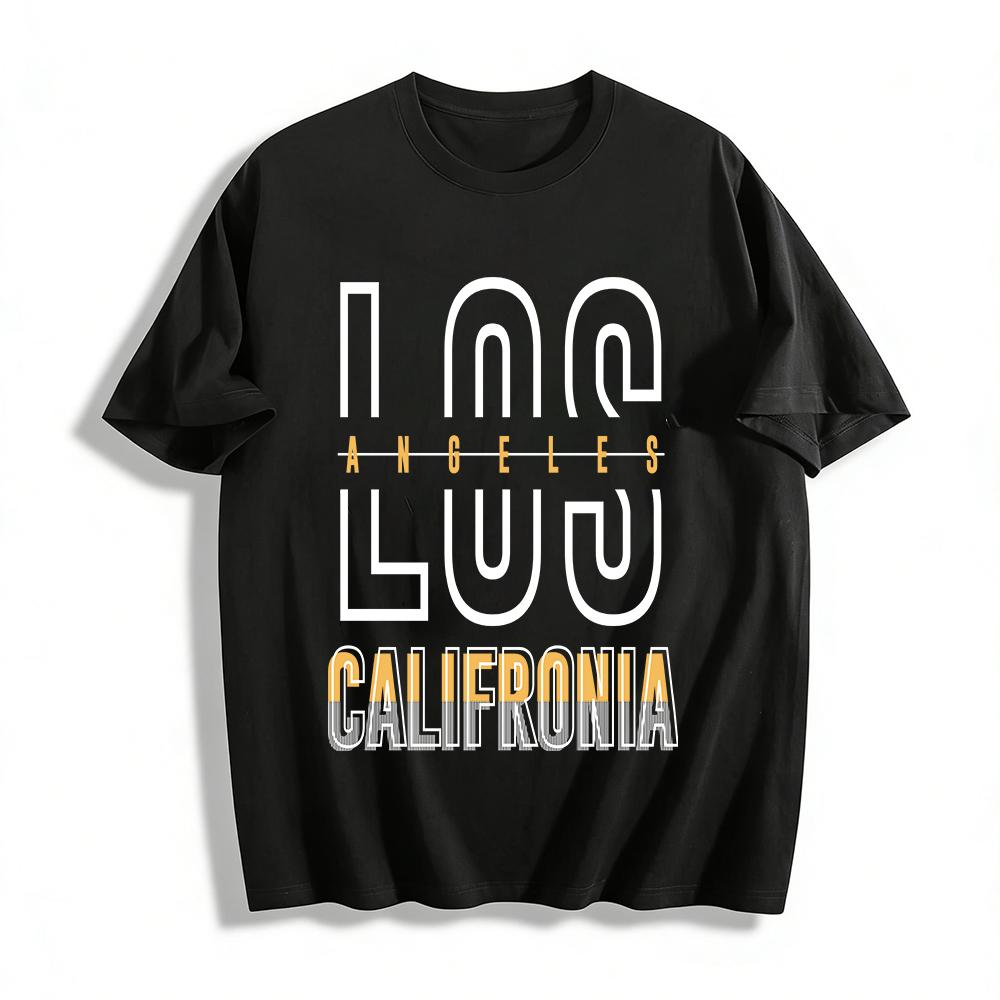 

Los Angeles Themed Graphic Tee Casual Loose Fit Streetwear Top Pure cotton T-shirt XXS