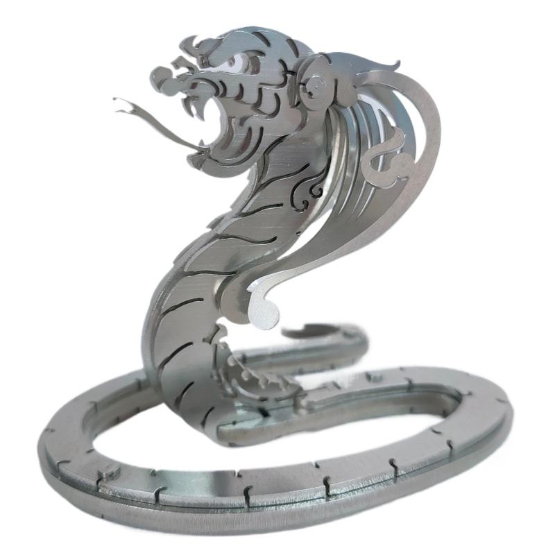 

3D Puzzle Cartoon Snake Metal Model Building Kits for Adults Mechanical Animals Zodiac Snake DIY Assembly Toy Children Gift St Practical Use