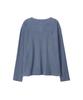 Uallong Layered Loose Waffle Henley Neck Long Sleeve Tee - Fade Navy