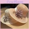 Womens Summer Straw Hat With Butterfly Bow Short Brim Sun Protection For Beach Outing
