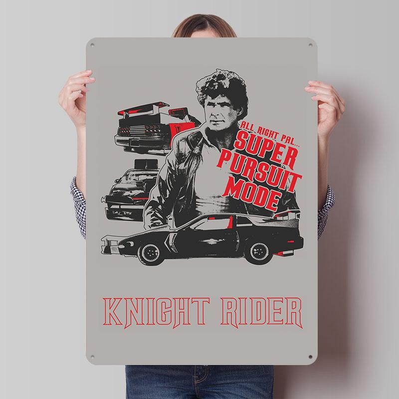 Knight Rider Print Tinplate Posters Customizable Wall Art Retro Vintage Metal Tin Signs for Desk Decor Home Decorations House