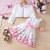 Children's Clothing New Products for Girls Spring and Summer Floral Dress + Cardigan Jacket TZ1033-D
