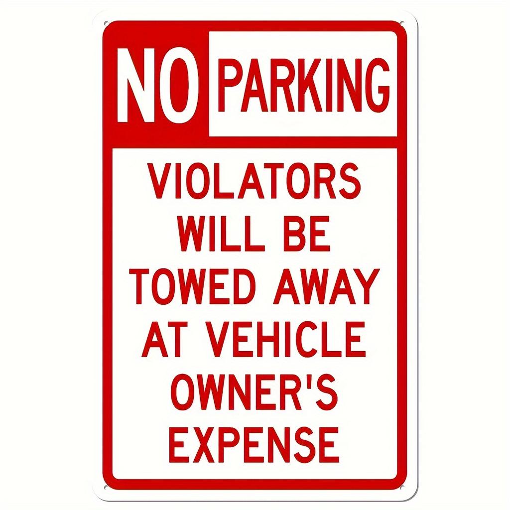 Metallschild" Parkverbot Unbefugte Fahrzeuge werden auf Kosten des Fahrzeughalters abgeschleppt" Blechschild, für Außendekoration an der Wand