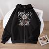 Bluza z kapturem na zamek Y2K z nadrukiem misia Męska Damska Oversize Streetwear Bluza Jesienna Codzienna