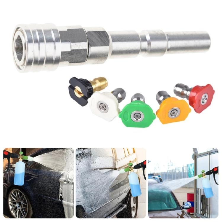 Foam Cannons Adapter Car Washer Adapter Cleaner Converter Car Washing Accessories 1/4in Quick Connect with Nozzles