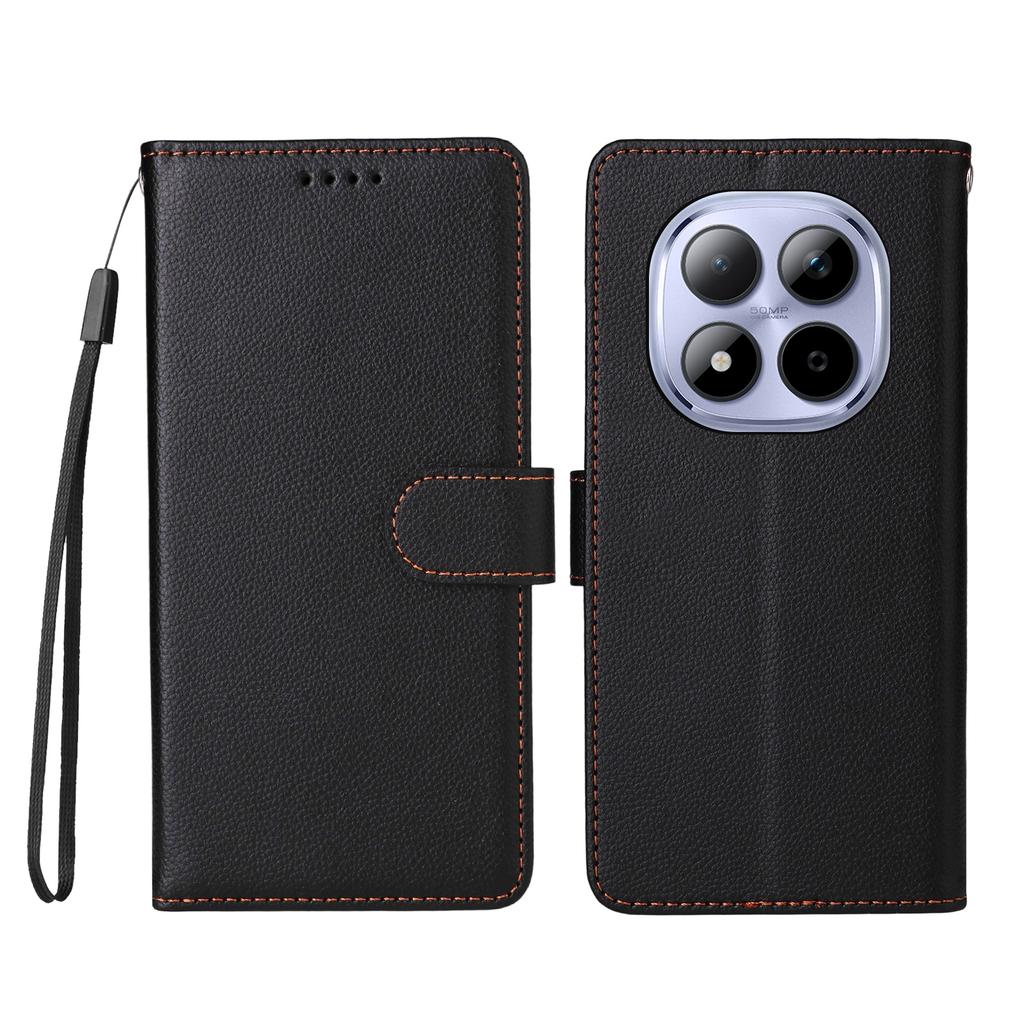 For Xiaomi Redmi Note 15 Pro 5G Case RFID Blocking 3 Card Slots PU Leather Phone Cover with Wrist Strap