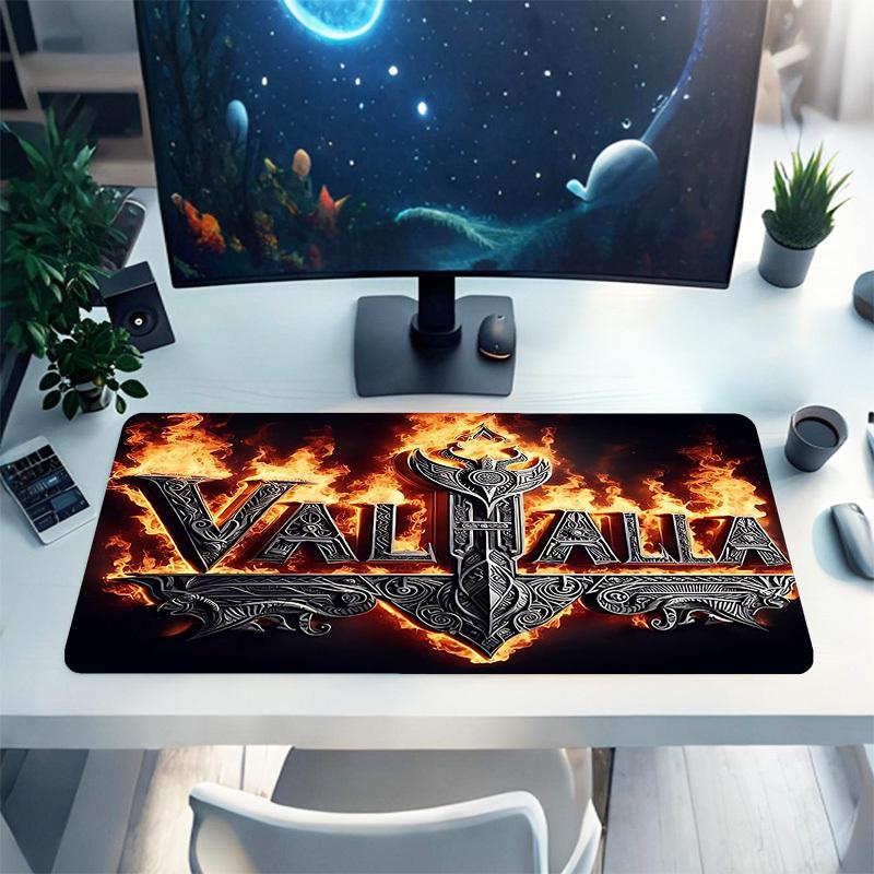 1PC Valhalla Flame Large Durable Mouse Pad Suitable for Office Desks, Gaming Desktops.Non-Slip Back P54