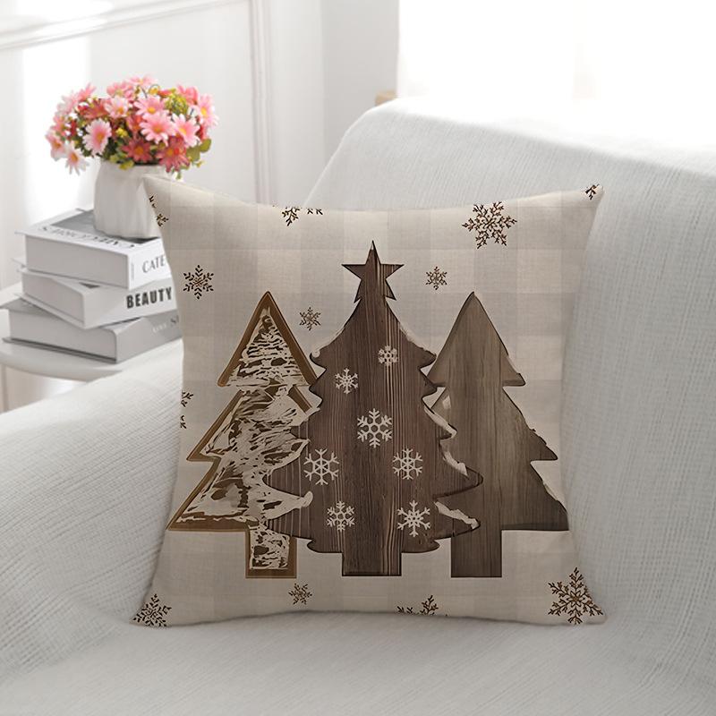 

Простой стиль Лен Декорация букв Двусторонняя печать Рождественская наволочка для подушки Подушка 45 * 45-Linen single-sided (pillowcase)