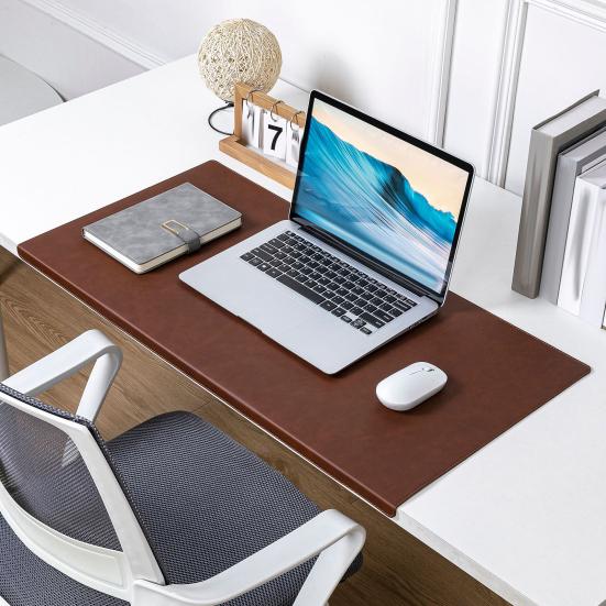 Großes Schreibtischunterlage aus Kunstleder, Wasserdichte Erweiterte Gaming-Mauspad Schreibtischschutz, Rutschfeste Tastatur-Mauspad Schreibunterlage für Büro Zuhause