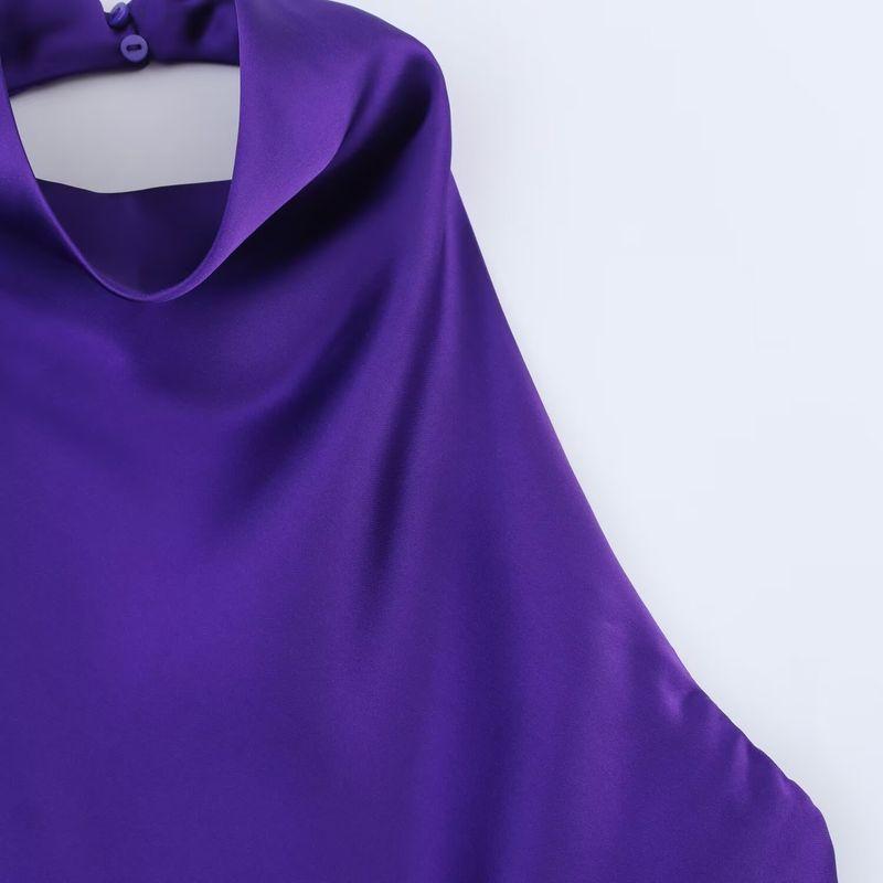 Araltay New Arrival Fashion Style Women's Clothing Fashion All-Match Pure Color Silk Satin Texture Halter Top 3203317