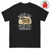 Build Fly Crash Cuss Rebuild Graphic Tee, RC Planes Classic Cotton Shirt, Model Planes Casual Top, Aviation Humor Crew Neck Tee