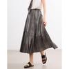 Women's Summer Wrinkled Washed Elastic Waist Midi Skirt