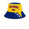 Men's Bucket Hat Lightweight Breathable Fabric Adjustable Fit Outdoor Sun Protection Hat with Embroidered Text and Flag Design