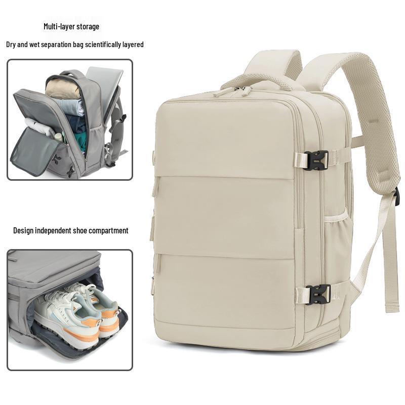 Unisex Travel Backpack: Large Capacity, Wet/Dry Separation, Laptop Compartment