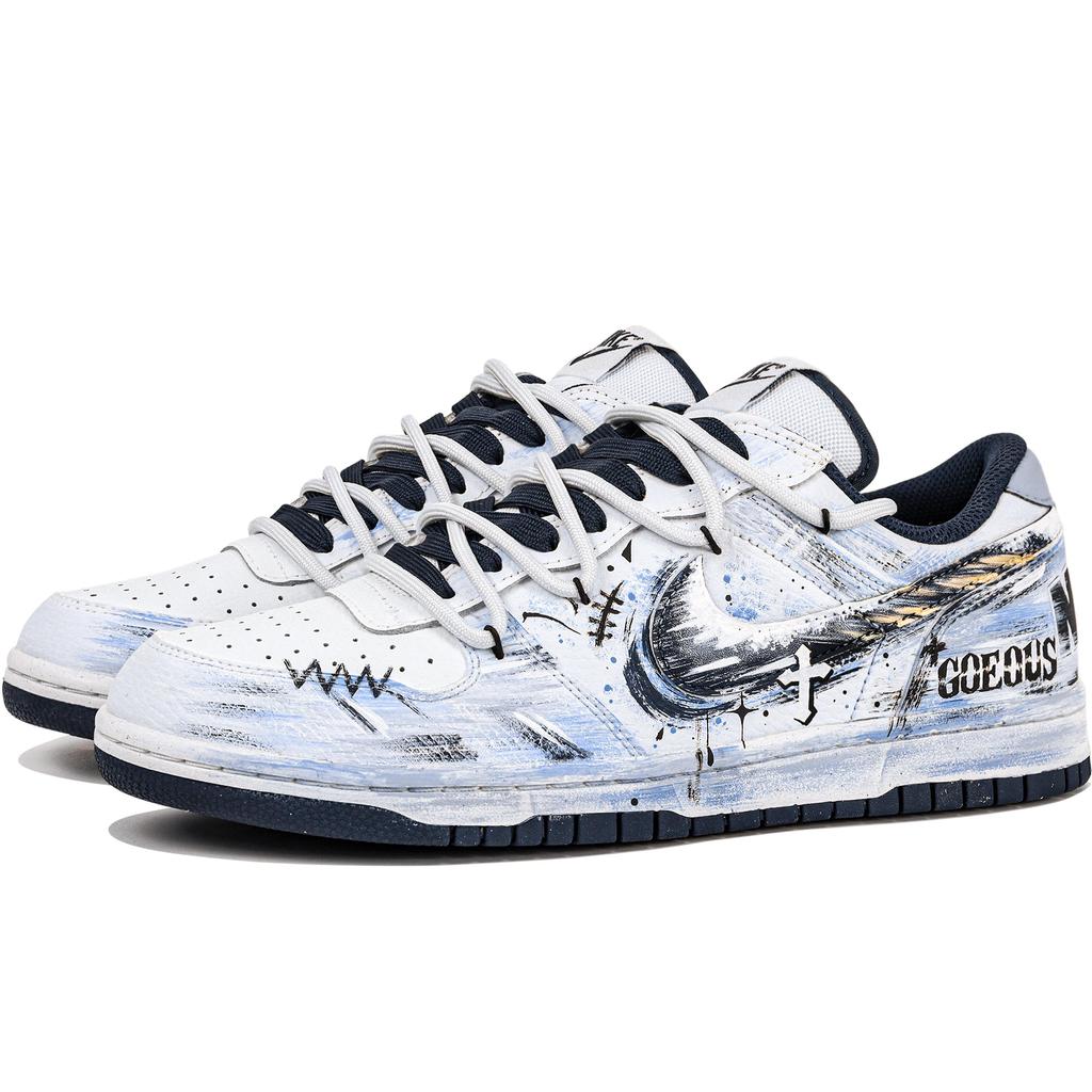 Nike Big Low Cross Prophecy, Gothic Distressed, Street, Hand Drawn Graffiti Cushioning Abrasion Resistant 355152-140(Team204-)