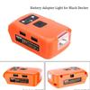 Battery Adapter for Craftsman/for Black Decker 14.4v-20v Li-ion Battery with Dual USB Work Light