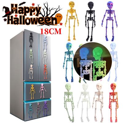 Magnetic Poseable Luminous Skull Fridge Magnet Funny Halloween Gift Easter Kitchen & Dining Decor Home Accessory Quirky Decor