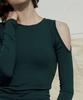 Debiweeo Lucy Shoulder Hole T-Shirt Devi-T0144-Deep Green