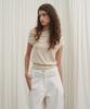 MARROT Drape Asymmetrical Tee_Cream Beige