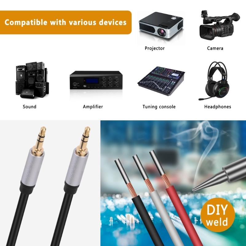 Durability 3.5mm Male Plugs to Bare Wire 3.5mm TRS Male Plugs to Open End Bare Wire Cable for Earphone Audios Devices