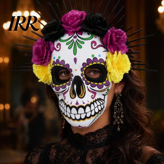 Skull Mask Mardi Gras Mask, Venetian Party Sugar Flexible Costume Masquerade Masks for Halloween Cosplay Mexican Breathable