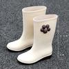 Fashion new women's rain shoes high tube non-slip rain boots long tube outer wear water boots fashionable versatile rubber shoes