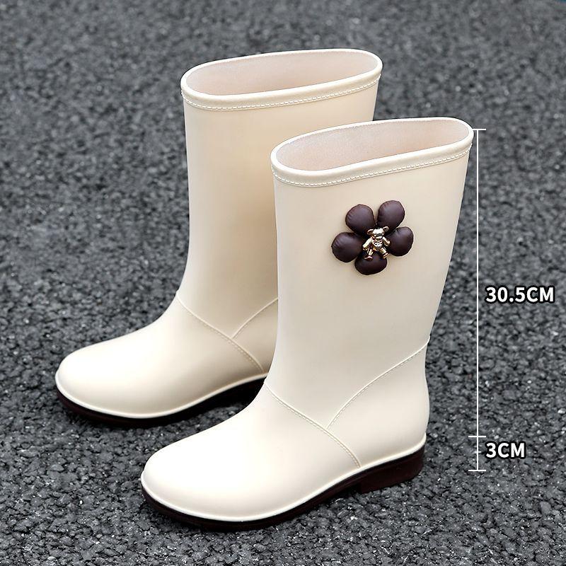 Fashion new women's rain shoes high tube non-slip rain boots long tube outer wear water boots fashionable versatile rubber shoes