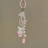 2025 The New Hot-selling Cute Cartoon Kt Cat Beaded Mobile Phone Pendant Fashion Pink Small and Exquisite Bag Pendant